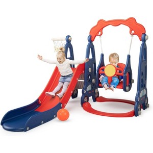 Sandinrayli Freestanding Toddler Slide Swing Set BLUE 37 - 1 of 4