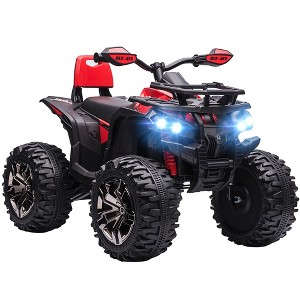 Aosom 12V Kids ATV Ride-on Four-Wheeler Toy Car with Music, Realistic Headlights, Wide Wheels, Rechargeable Battery-Powered for Boys Girls - 1 of 4