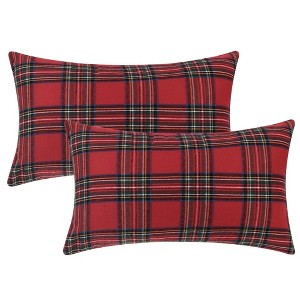 Unique Bargains Festive Plaid Scottish Tartan Pillow Covers 2 Pcs - 1 of 4