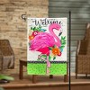 Evergreen Floral Flamingo Welcome Linen Garden Flag 12 x 18 Inches Indoor Outdoor Decor - 2 of 4