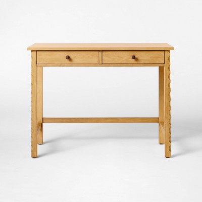 Wood Desk with Drawers