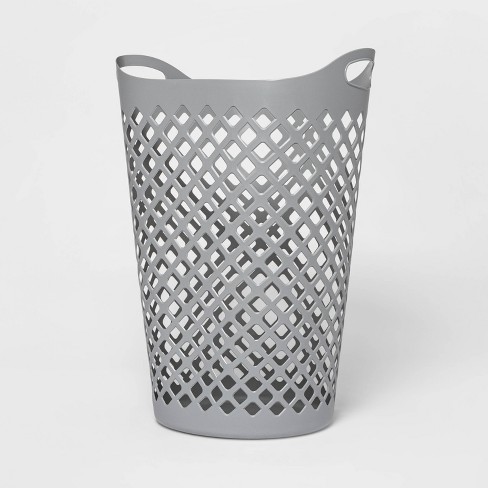 Lavish Home Foldable Plastic Laundry Basket, Gray : Target