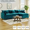 Chenille 3-Seat Sectional Sofa – Modular Deep Seat Sleeper Couch with Ottoman & Side Pocket | Ultimate Comfort for Living Room, Apartment, or Office - 3 of 4