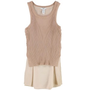bar III Womens Mixed Media Knit Blouse - 1 of 2