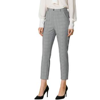 Allegra K Women's Casual High Waist Flared Hidden Side Zipper Solid Long  Pants Brown Medium