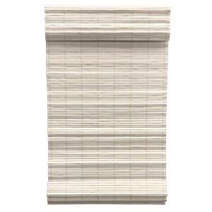 Radiance Brooklyn 31-in Cordless White Distressed Bamboo Roman Shade - 1 of 4