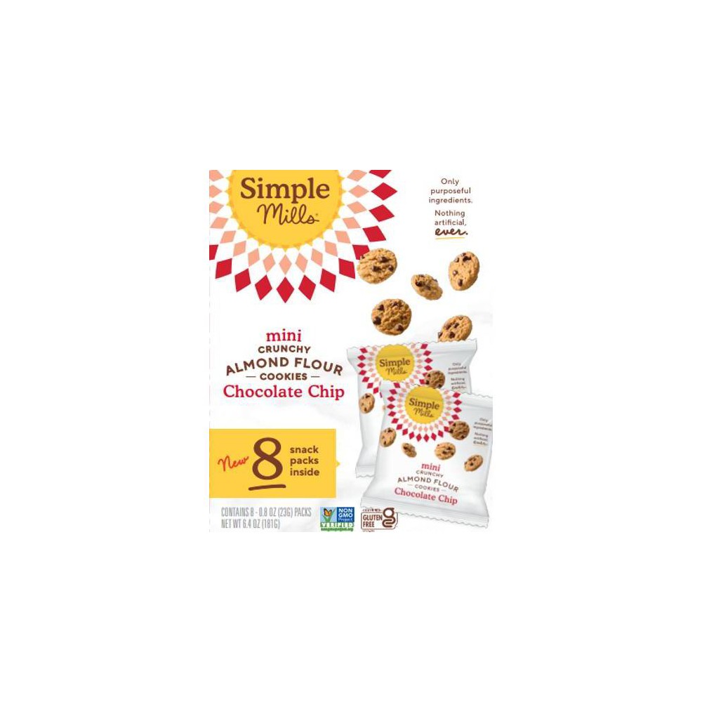 Simple Mills Mini Cookies Crunchy Snack Pack - 6.5oz/8ct