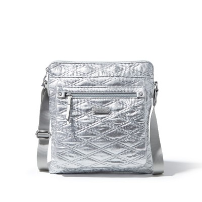 Baggallini Go Bagg Crossbody Bag With Rfid Wristlet - Silver