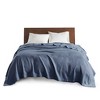 NicBex 90x66 Inch Cotton Soft Bedding Blanket Tightly Weave for Bed Sofa,Machine Washable,Blue - 4 of 4