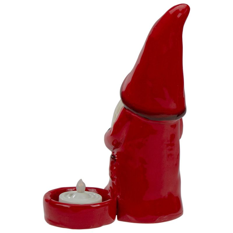 Northlight 7" Red and Black Gnome Tea Light Christmas Candle Holder, 5 of 6