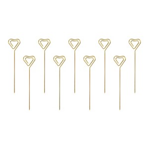 Unique Bargains Reusable Drink Appetizer Stainless Steel Heart Head Cocktail Picks 5" 9 Pcs - 1 of 4