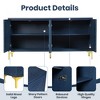 60" Modern Sideboard Buffet Cabinet with Adjustable Shelves, Artistic Carved 4 Doors Accent Storage Console for Entryway, Living Room, Study Room - 4 of 4