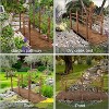 VINGLI 7.5 ft Garden Bridge, Arch Walkway Wooden Bridge with Safety Rails, Decorative Footbridge for Pond, Garden - 2 of 4