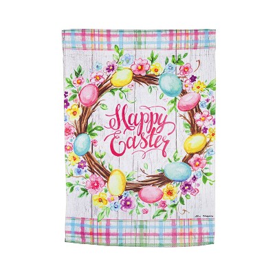 Easter Floral Wreath House Suede Flag