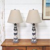 HomeRoots Set of Two 30" Blue And White Lighthouse USB Table Lamps With Cream Cone Shade - 2 of 4