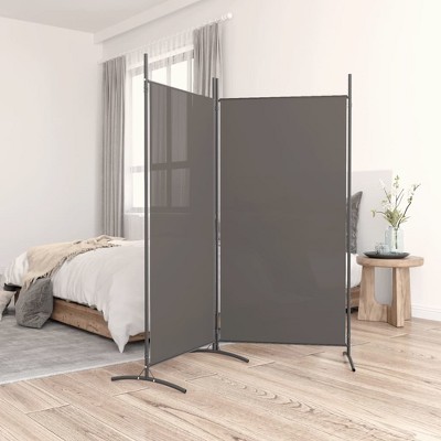 VidaXL 2-Panel Room Divider Anthracite 68.9 in.x70.9 in. Fabric