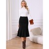 INSPIRE CHIC Women's Corduroy High Waist Button Front Fishtail Skirt with Pockets Midi Skirts - 4 of 4