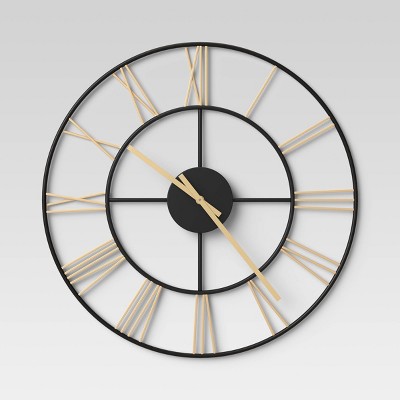 20 Decorative Wall Clock Gold/Black - Threshold™