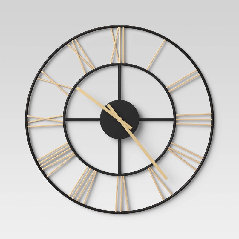 20&#34; Decorative Wall Clock Gold/Black - Threshold&#8482;, 1 of 7