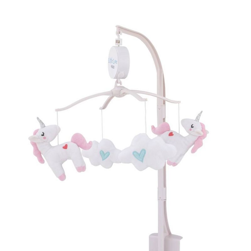 Little Love By NoJo Rainbow Unicorn Musical Mobile with Unicorns and Clouds - Aqua and White, 1 of 3