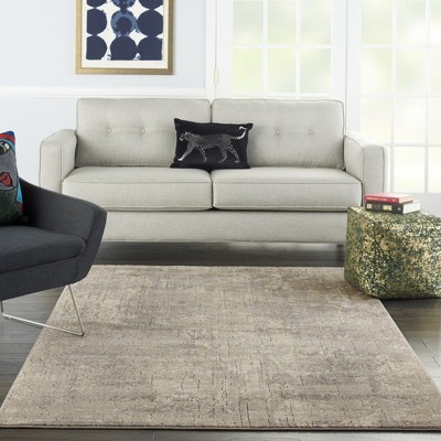 Reversible Abstract Gray Synthetic 5' x 7' Area Rug