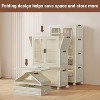 3-Tier Kids Wardrobe Closet w/Doors & Wheels - Portable Baby Clothes Organizer w/Hanging Rod & 10 Hangers - 4 of 4