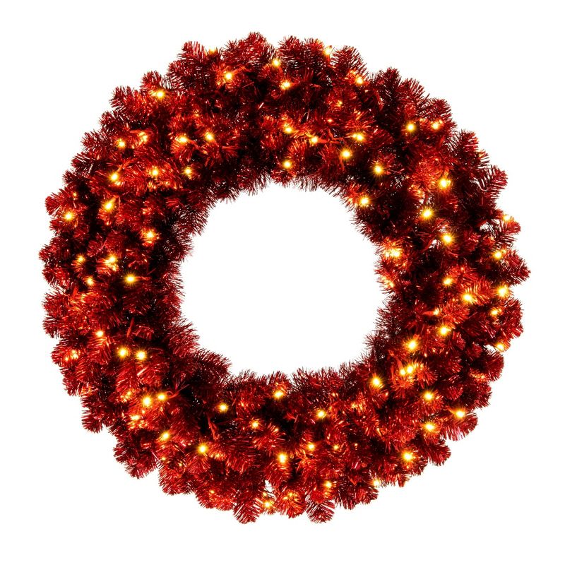Vickerman Deluxe Red Tinsel Wreaths, 1 of 7