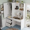 Famapy White Armoire With Vanity Table and Mirror Versatile Wardrobe - 3 of 4