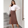 INSPIRE CHIC Women's A-Line Elastic High Waist Stretchy Ribbed Knit Midi Skirt - 2 of 4