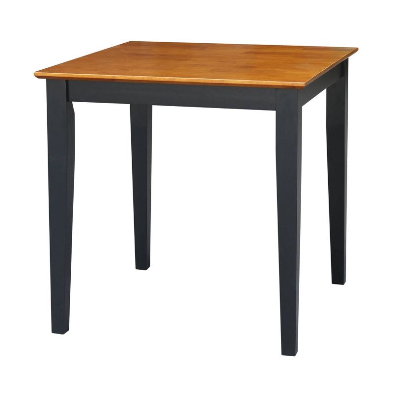 Solid Wood Top Table with Shaker Legs Black/Red International Concepts, 5 of 10