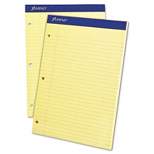 Ampad Double Sheets Pad Legal/Wide 8 1/2 x 11 3/4 Canary 100 Sheets 20243