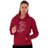 Cute Christmas All is Calm and Bright Hoodie Sweatshirt Women Brisco Brands - 4 of 4