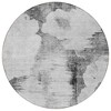 Gray Silver And Charcoal Abstract Washable Indoor Outdoor Area Rug - 4 of 4