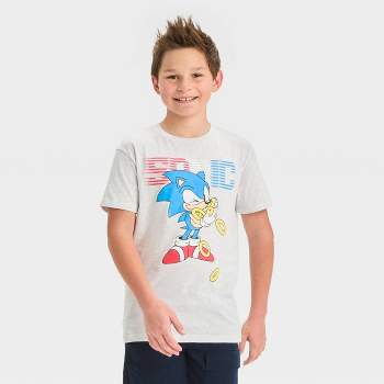 Boys' Sonic American Rings Short Sleeve T-Shirt - Heather Gray
