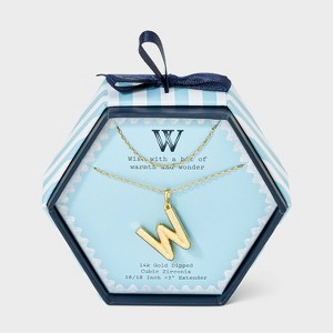 14K Gold Dipped Cubic Zirconia Duo Initial Multi-Strand Necklace - A New Day™ Gold - 1 of 4