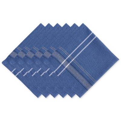 Design Imports  French Stripe Napkin Set 6 Piece, Blue Chambray, 20X20"