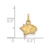 Black Bow Jewelry 14k Yellow Gold Plated Sterling Silver New Hampshire Wildcats NCAA Extra Small Pendant - 2 of 3