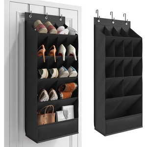 Narrow Profile Over-Door Organizer - Large Pockets Maximize Capacity in Minimal Space for Boots & Everyday Shoes - 1 of 4