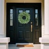 26 inch artificial eucalyptus wreath with white seeds greenery for front door porch farmhouse home outdoor spring summer - 2 of 4