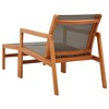 vidaXL Patio Chair with Footrest Gray Solid Wood Eucalyptus and Textilene - 3 of 4