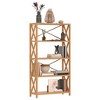 vidaXL Solid Oak Wood 5-Tier Shelf - Versatile Organizer for Home or Office, Unique X-Shaped Design, Ample Storage Space, Stylish and Durable - 3 of 4