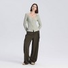 Women's Ruched Knit Cardigan - A New Day™ Sage Green - 4 of 4