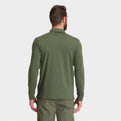 Men Long Sleeve Soft Stretch Polo Shirt – All In Motion