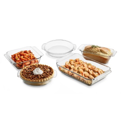 Libbey Baker's Basics 5-Piece Glass Casserole Baking Dish Set with 1 C –  Libbey Shop