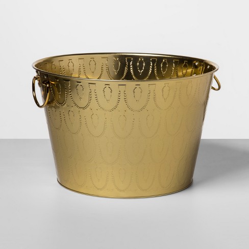 6gal Metal Embossed Beverage Tub Gold Opalhouse