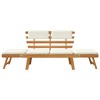 vidaXL Patio Bench with Cushions 2-in-1 74.8 Solid Acacia Wood - 3 of 4