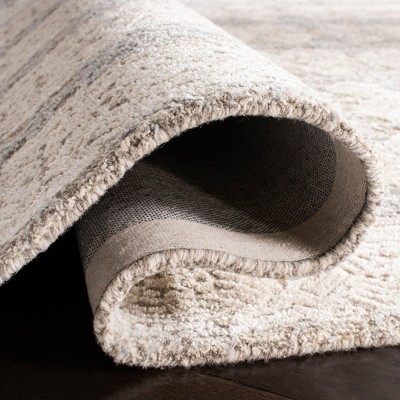 Ivory and Grey Hand-Tufted Wool and Viscose Area Rug