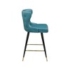 Meridian Furniture,Hendrix Blue Vegan Leather Counter/Bar Stool, Set of 2 - 3 of 4