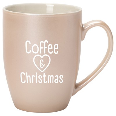 Elanze Designs Coffee & Christmas Precious Pearl 10 ounce New Bone China Coffee Cup Mug