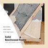 Tangkula Foldable Wood Beach Sling Chair with 3 Adjustable Positions Indoor Living Room Chaise Lounge Grey - 3 of 4